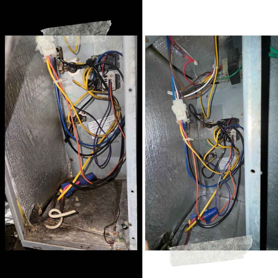 Replacing air filters during duct cleaning service